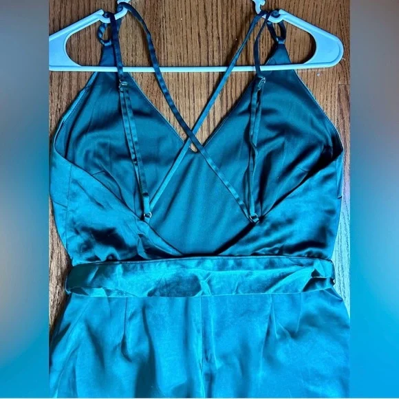 NEW Aakaa Emerald Green Jumpsuit Wide Leg - Picture 8 of 10